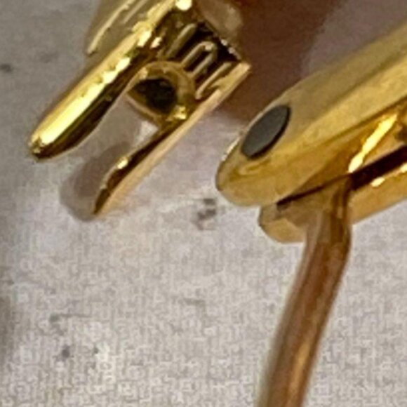 Gold Plated Hoop Earrings w/ 14K Gold Stems - Picture 2 of 3